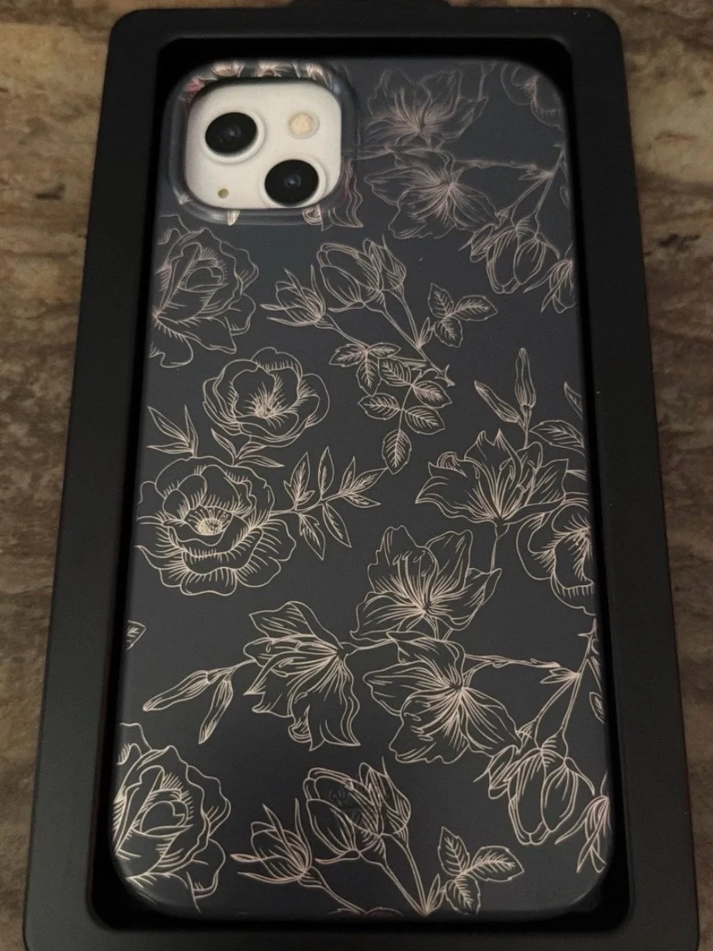 Velvet Caviar Navy Floral Phone Case with Pink Accents  IPHONE 14 PLUS